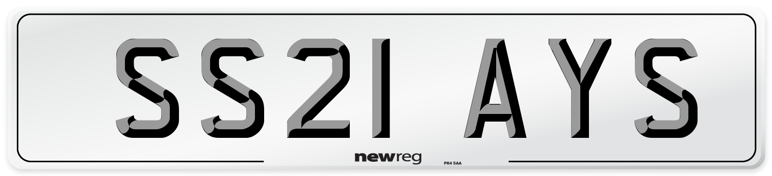 SS21 AYS Number Plate from New Reg